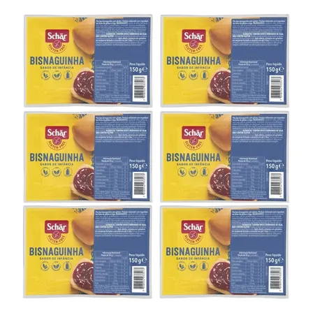 6 Unidades Pão Bisnaguinha Sem Glúten Sem Lactose Schär 150g