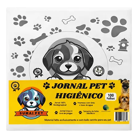 Jornal Pet 100 Folhas Grandes Papel Limpo Higienico Cachorro