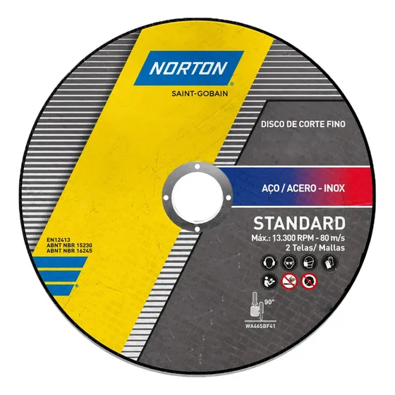 Disco De Corte Standard Norton 115 X 1.6 X12 Unidades Color Negro