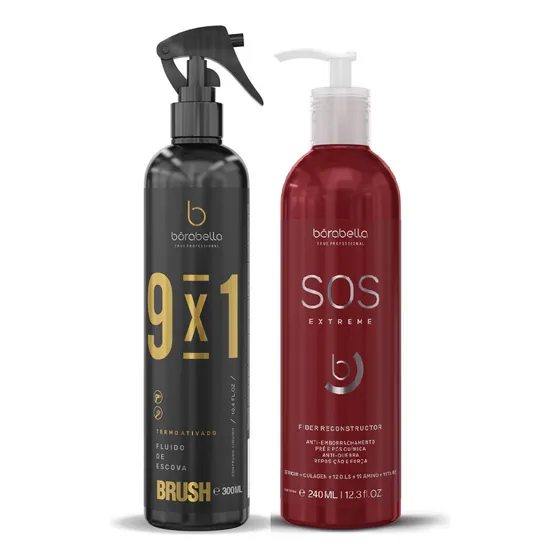 Borabella Brush Fluido Termoativado + Sos Extreme 240ml