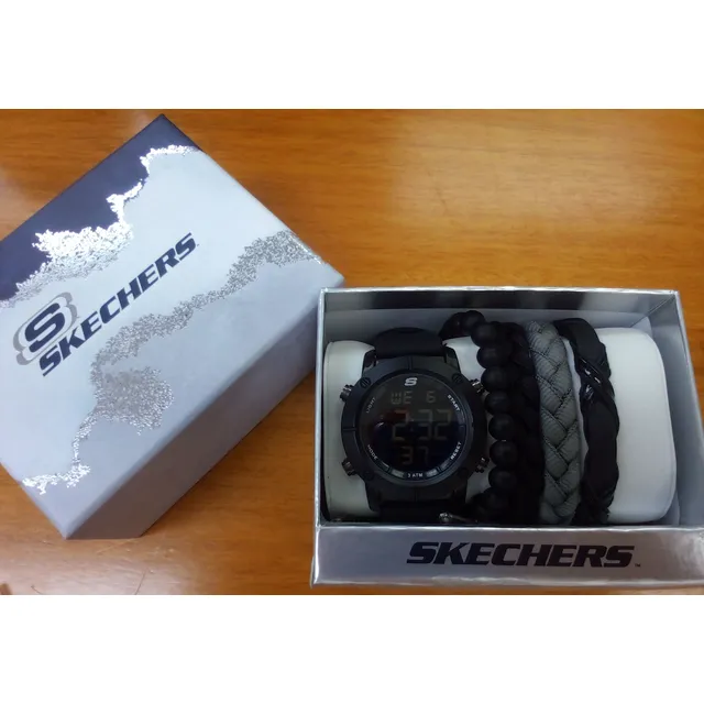 Reloj Skechers Negro Con Accesorios