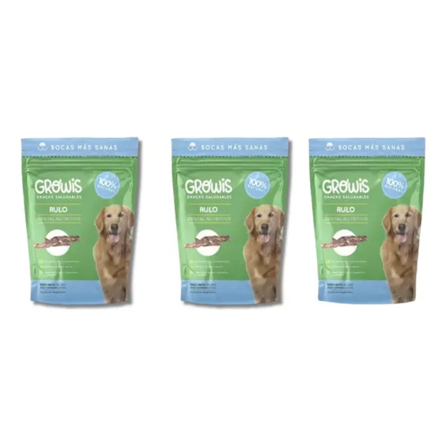 Snack Saludable Para Perros Growis Rulo Dental Nutritivo X3