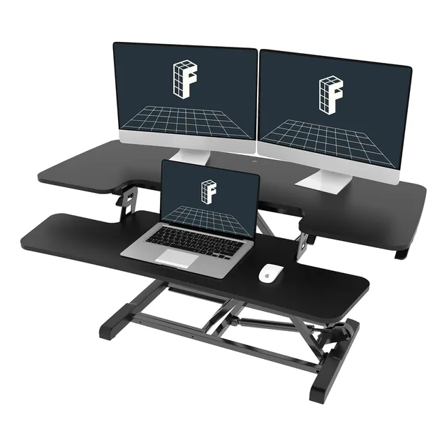 Convertidor De Escritorio De Pie 102 Cm Altura Ajustable Neg