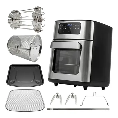 Fritadeira Elétrica Airfryer Antiaderente Sem Óleo Forno 12l Preto 220v