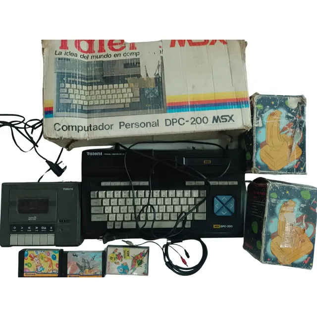 Lote Computadora Msx + Cassetera + Juegos, 220v, Ntsc