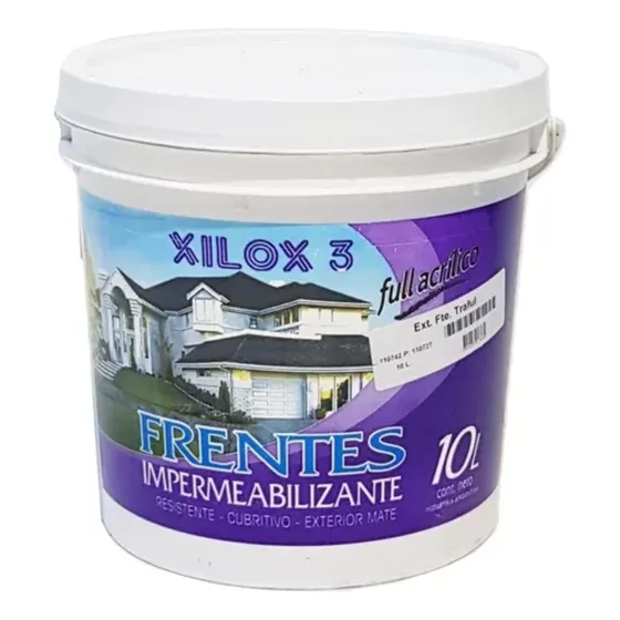 Latex Exterior Frentes Impermeabilizante  Xilox3 - 10 Litros