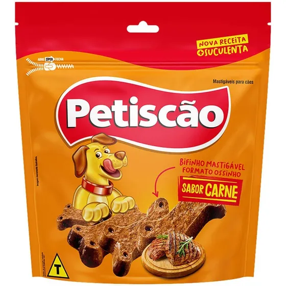 Bifinho Mastigável Ossinho Petiscão P/cães Sabor Carne 500g