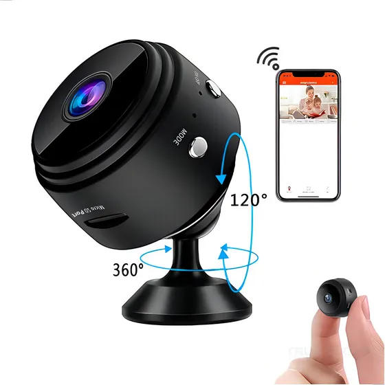 Mini Camera Espiã A9 Celular Baba Eletronica Discreta Segura Cor Preto