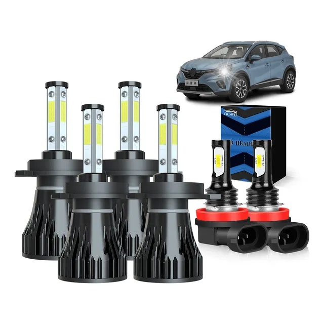 4 Lados,faros Led Y Bombilla Antiniebla Para Serie Renault