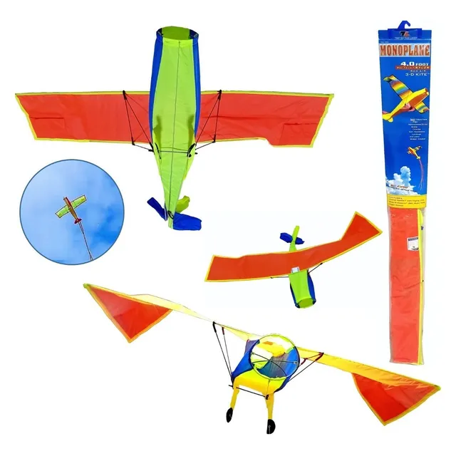 Papagayo Cometa De Avión 3d Aeroplano 122cm X 122cm De Niños