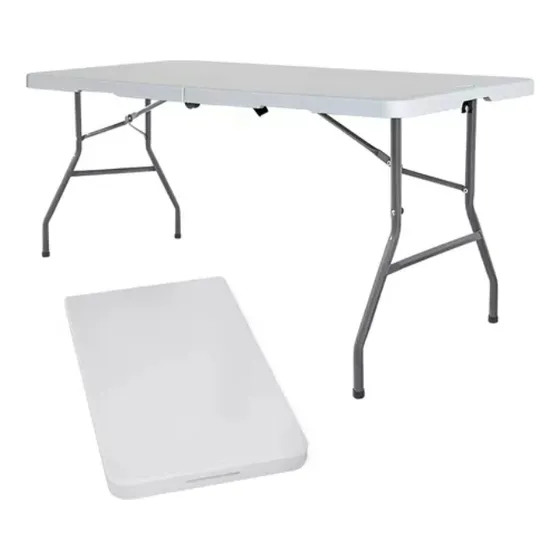 Mesa Plegable Magnux Portafolio 180cm Resistente para Interior y Exterior Color Blanco
