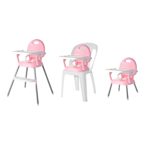 Silla De bebe para Comer Plegable Asiento 3 En 1 arnes Cinturon seguridad 3 puntos Imback Color Rosa
