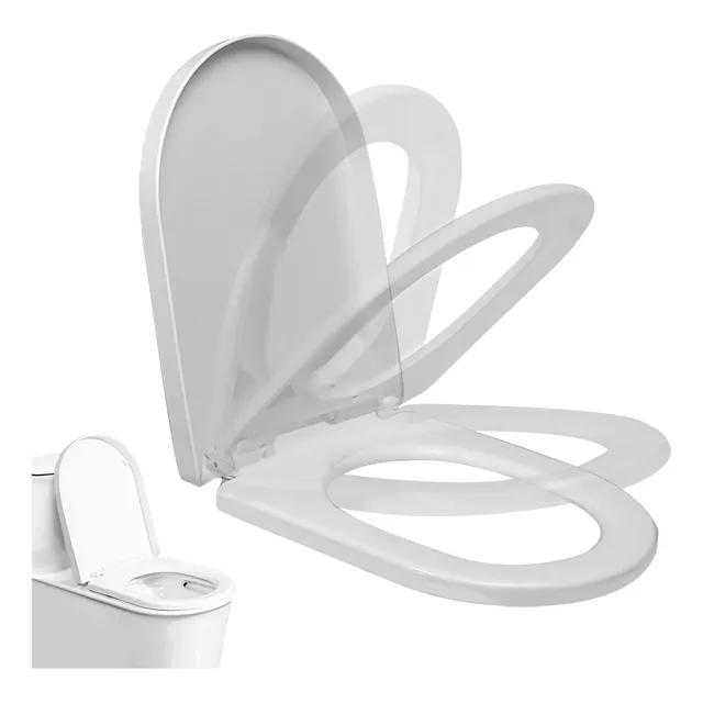 Asiento Inodoro Alargado Tapa Wc Baño 45cm Universal Blanco