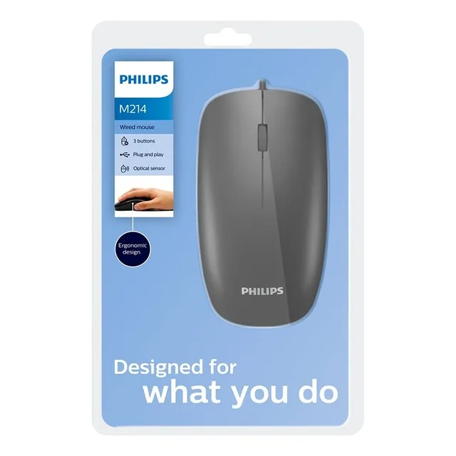Mouse Usb Óptico Pc Notebook Philips M214 Con Cable