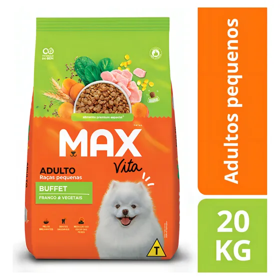 Ração Max Vita Buffet Para Cães Adultos Raças Pequenas 20kg