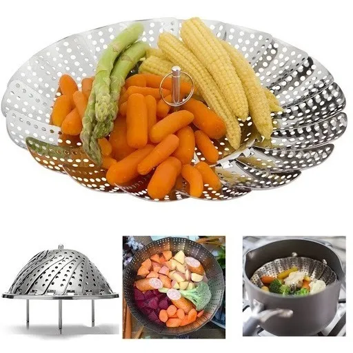 Guttlem  Cesta Vaporera Extensible 26 Cms Acero Inox 