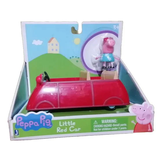 Figura Peppa Pig Con Pequeño Automóvil Rojo 
