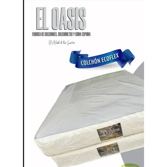 Colchón Individual Ecoflex El Oasis 100x195 De Resorte Nuevo