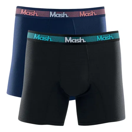 Kit 2 Cuecas Boxer Long Leg Mash Microfibra Esportiva