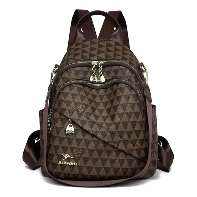 Mochila Cartera De Dama Diseño Triángulos Bolso Urbano Moda