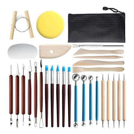 Estecas Para Cerâmica Kit 30 Ferramentas Argila E Biscuit
