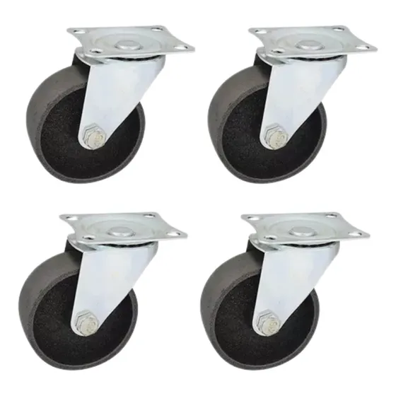 Kit 4 Ruedas Giratoria 100mm Fundicion Para Alta Temperatura