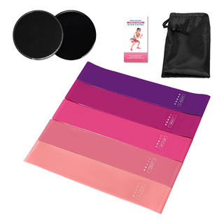 Set Resistance Loop Bands Y Core Sliders Para Gimnasio Y Yog Set Resistance Loop Bands Y Core Sliders Para Gimnasio Y Yog