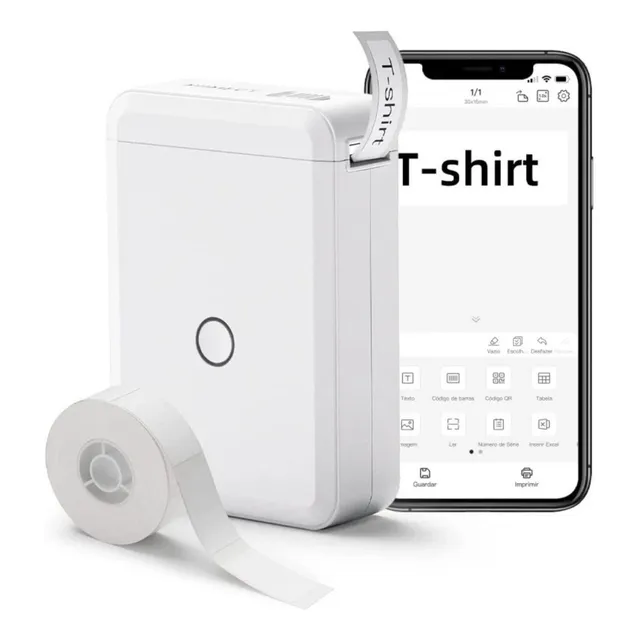 Impresora térmica de etiquetas Niimbot D110 Bluetooth, 1 rollo USB blanco