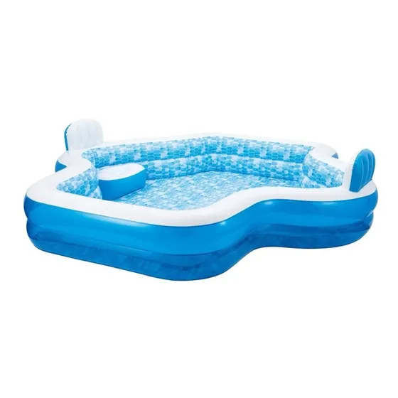 Alberca Piscina Familiar Con Asientos Inflable Color Azul