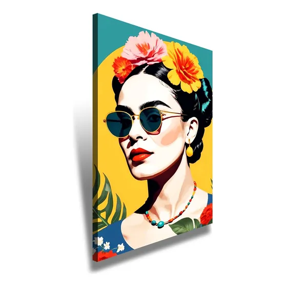 Cuadro Decorativo Moderno Frida Kahlo Pop Art Vintage Sala