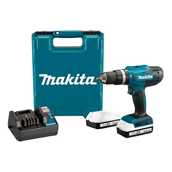 Taladro Percutor Inalámbrico Makita Hp488dwe 18v +2 Baterias