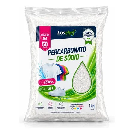 Percarbonato De Sódio 1kg 100% Puro Extra Fino Los Chef Tira Manchas Roupa Colorida e Branca Alvejante Natural