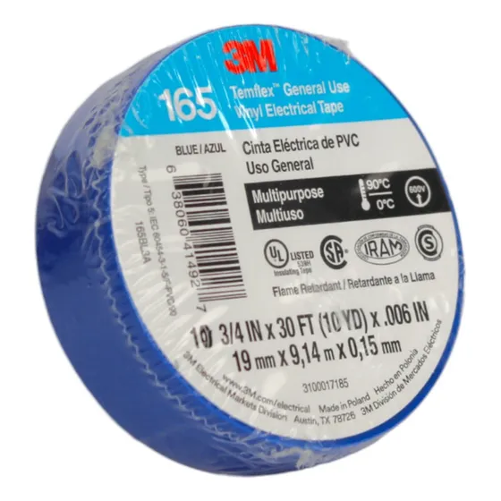 Cinta Aisladora 3m Temflex 165 19 Mm X 9 M Azul