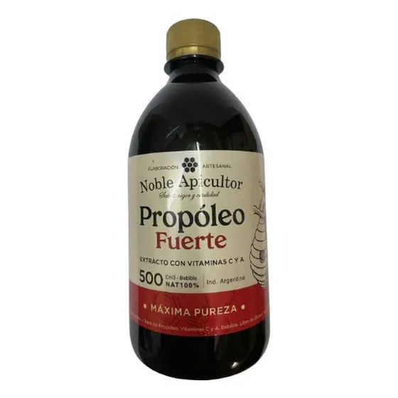 Propóleo Fuerte Noble Apicultor Maxima Pureza con Vitamina C y A - Bebible 500 Cc