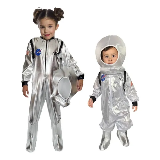 Disfraz De Astronauta - Disfraces Para Niñas Y Niños Plateado 2 Años