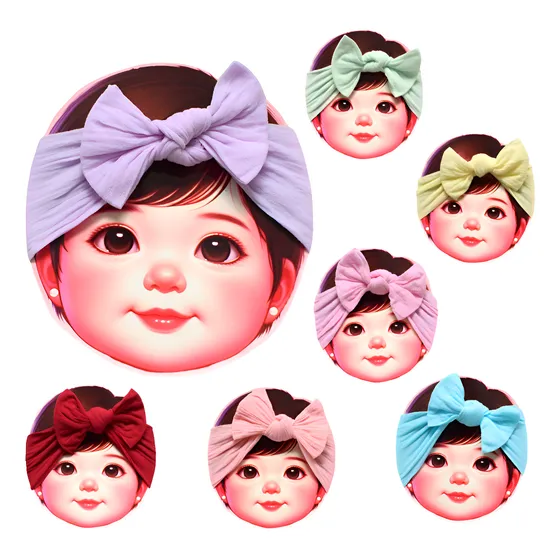 Kit 7 Turbante Faixa De Cabelo Bebê Menina Enxoval