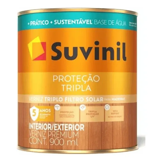 Verniz Seca Rápido Suvinil 900ml Imbuia, Mogno, Natural