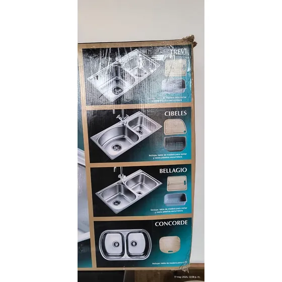 Fregadero Bm Lavaplatos Doble Tina Acero Inoxidable. Nuevo