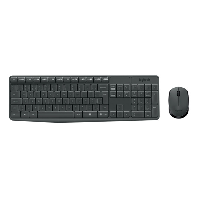 Kit De Teclado E Mouse Sem Fio Logitech Mk235 Teclado Grafite E Mouse Preto Kit De Teclado E Mouse Sem Fio Logitech Mk235 Teclado Grafite E Mouse Preto