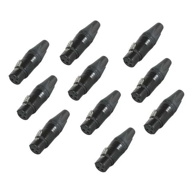Neutrik® Nc3fxx® 10 Conectores Xlr Negro Hembra Nuevo Envio 