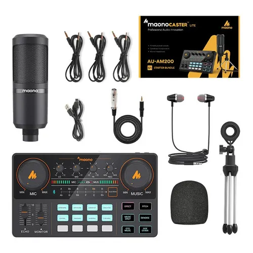 Mezclador de podcast Manonocaster Lite AM200-S1 para estudio, micrófono y teléfono 220V