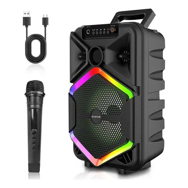 Kuiiyer Bocina Amplificada Con Microfono Subwoofer Portátil