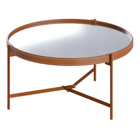 Mesa De Centro Aqua Grande Com Espelho Cobre - Imcal