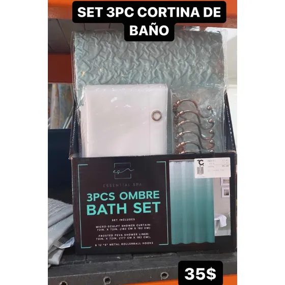 Cortina De Baño Set 3pc