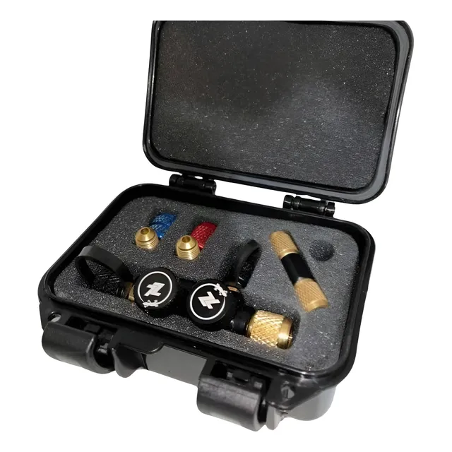 Kit Zl 6.0 Valvula 5/16 1/4 3/8 C/ Adap P/ R410 E R22 + Case
