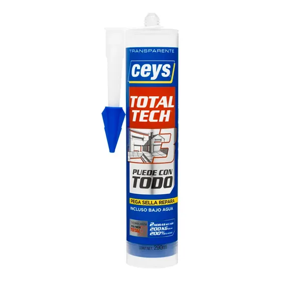 Sellador Poliuretano 290ml Transparente Total-tech Ceys