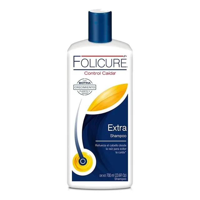 FOLICURE Shampoo Control Caída Extra con biotina y pantenol ideal para un crecimiento de cabello saludable 700mL