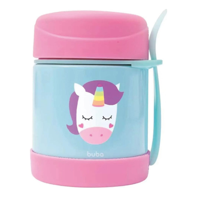 Pote Térmico C/ Talher Buba Fun Unicórnio Resistente 320ml Pote Térmico C/ Talher Buba Fun Unicórnio Resistente 320ml
