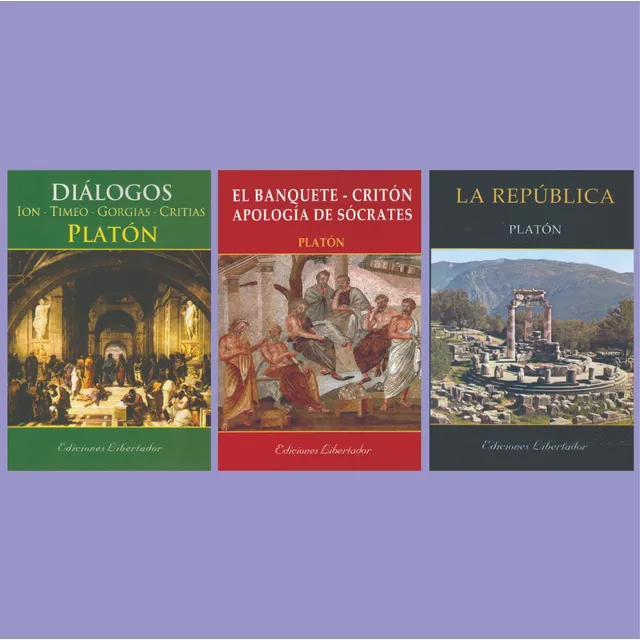 Platón Lote X 3 Libros Nuevos República Diálogos Banquete