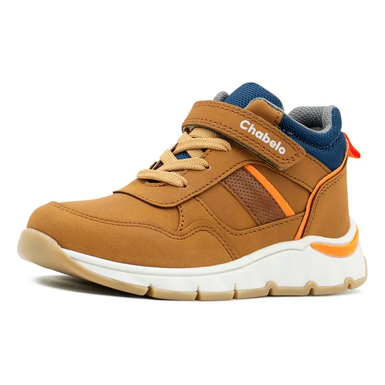 Botas Casuales Chabelo Para Niño Ajuste Velcro Café 15-21.5